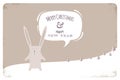 Greeting Card with Christmas Rabbit Royalty Free Stock Photo