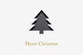 Greeting card with a Christmas tree cut out of paper. Merry christmas. 2021 Royalty Free Stock Photo