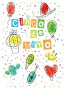 Greeting card of the Cinco de Mayo Day