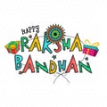 Greeting Card with Colourful Text for Raksha Bandhan.