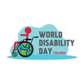 Greeting card commemorating world disability day.