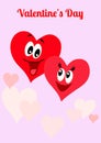 Red hearts Valentine s day card
