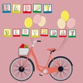 Greeting card with cute bike
