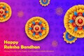 Greeting card with Decorative Rakhi for Raksha Bandhan background