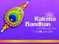 Greeting card with Decorative Rakhi for Raksha Bandhan background