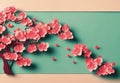 Greeting Card Design a Beautiful Arrangement of Cherry Blossoms Branch.