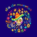 Greeting card design for day of the dead Royalty Free Stock Photo