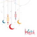 Greeting Card design for Eid Mubarak celebration. Royalty Free Stock Photo