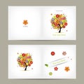 Greeting card design with fruit tree Royalty Free Stock Photo