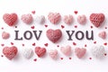 Greeting Card: Design with Gentle I Love You and Hearts Royalty Free Stock Photo