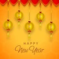 Greeting card design for Happy New Year celebrations. Royalty Free Stock Photo