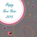 Greeting card design for Happy New Year 2015 celebrations. Royalty Free Stock Photo