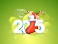 Greeting card design for Happy New Year 2015 celebrations. Royalty Free Stock Photo