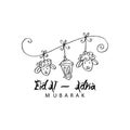 Greeting card design for Muslim community festival Eid-Al-Adha