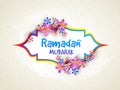 Greeting card design for Ramadan Mubarak. Royalty Free Stock Photo