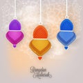 Greeting card design for Ramadan Mubarak.