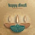 Greeting card for Diwali festival celebration in India