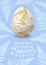 Greeting card with Easter egg with fern floral ornate for Your holiday design 4