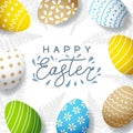 Greeting card with Easter eggs with color ornate for Your holiday design 5