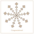 Greeting card with ethnic ornament pattern in different colors Royalty Free Stock Photo