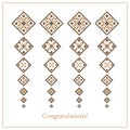 Greeting card with ethnic ornament pattern in different colors Royalty Free Stock Photo
