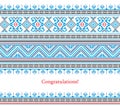 Greeting card with ethnic ornament pattern in different colors Royalty Free Stock Photo