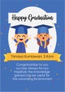 Greeting card for graduation blue color