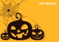 Greeting card Halloween night background with pumpkin.Vector ill
