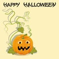 Greeting card with Halloween pumpkin