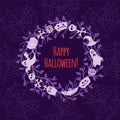 Greeting card for Halloween wreath.