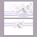 greeting card with hand drawing watercolor white lilly flowers Royalty Free Stock Photo