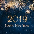 Beautiful Square Greeting card Happy New Year 2019 Royalty Free Stock Photo