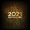 Greeting card Happy New Year 2021. Beautiful Square holiday web banner or billboard with text Happy New Year 2021 on the