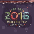 Greeting card for Happy New Year 2016. Royalty Free Stock Photo