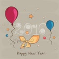 Greeting card for Happy New Year 2016. Royalty Free Stock Photo