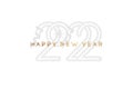 Greeting card for Happy New Year with golden sign 2022 on a white background. Flat vector illustration EPS10 Royalty Free Stock Photo