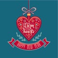 Greeting card. Happy New Year message.