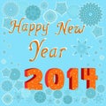 Greeting card Happy New Year 2014 Royalty Free Stock Photo