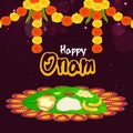 Greeting card for Happy Onam celebration.