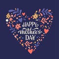 Greeting card with heart for Mother Day celebration