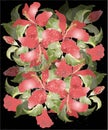 Greeting card with hibiscus.