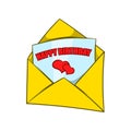 Greeting card icon, cartoon style Royalty Free Stock Photo