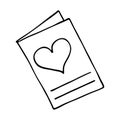 Greeting card icon with heart Royalty Free Stock Photo