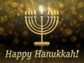 Greeting card with inscription - happy hanukkah