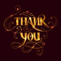 Greeting card for international thank you day with hand-written lettering design element and beautiful lights. Royalty Free Stock Photo