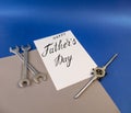 Greeting card, internet banner for father`s day with the inscription