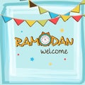 Greeting card for Islamic holy month Ramadan Kareem celebration. Royalty Free Stock Photo