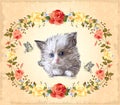 Greeting card with kitten