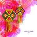 Greeting Card with Lamps (Kandil) for Diwali.