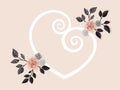 Greeting card Love celebration with heart and flowers decoration - vector illustration Royalty Free Stock Photo